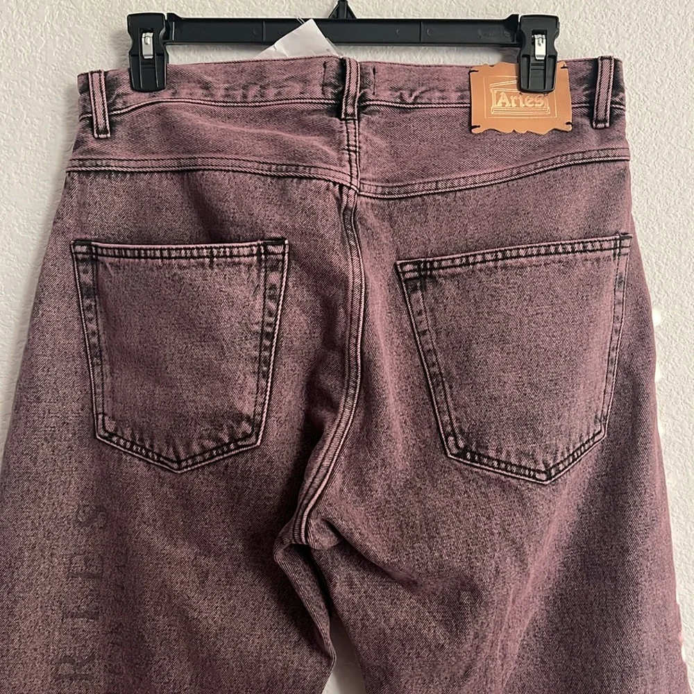 ARIES Acid Wash Batten Jeans in Rose-Pink, NEW, Size 32